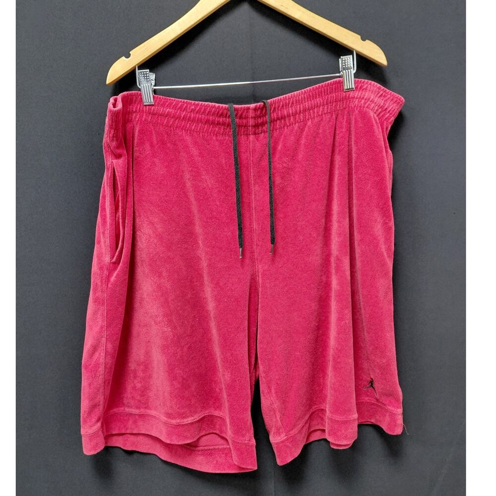 Jordan Red Drawstring Shorts Solid Polyester Size… - image 1